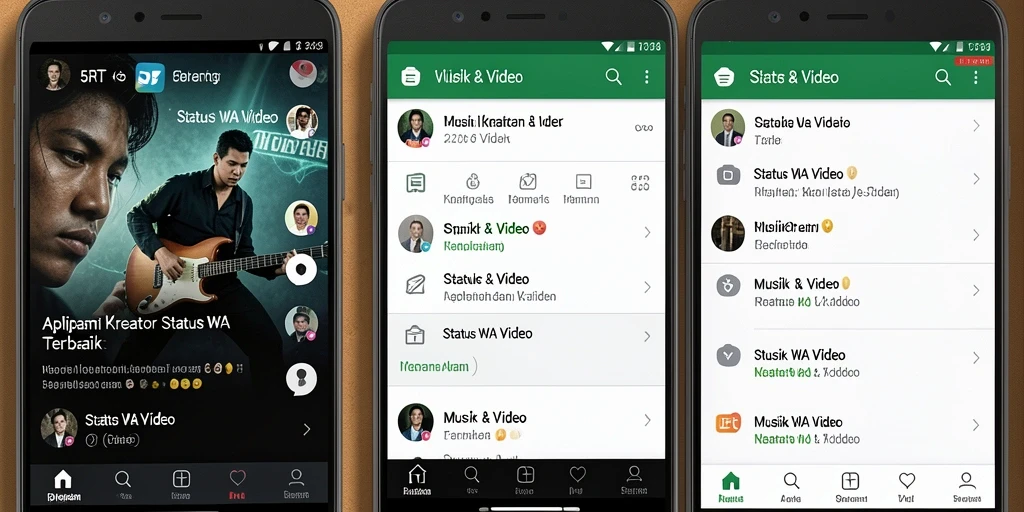 Antarmuka aplikasi 5RT untuk membuat Status WA Video.