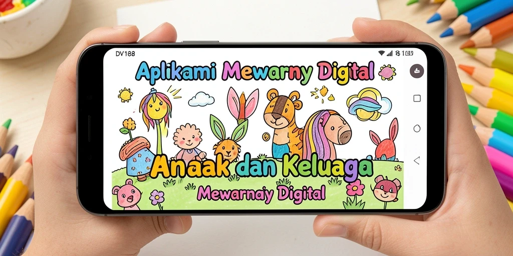 Antarmuka DV188 yang cerah dan interaktif untuk mewarnai.