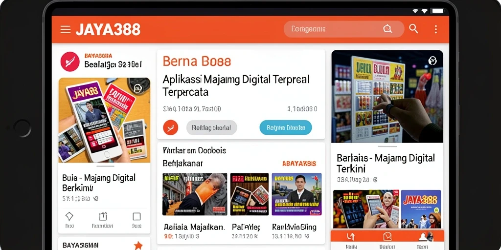 Tampilan antarmuka aplikasi JAYA388 untuk berita dan artikel.