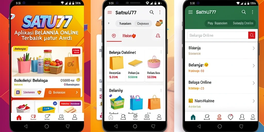 Antarmuka aplikasi SATU77 yang intuitif untuk belanja online.