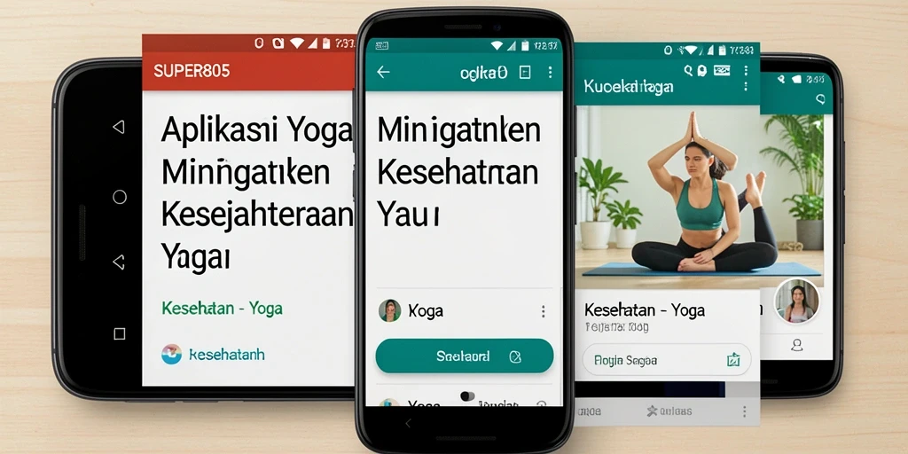 Antarmuka aplikasi SUPER805 yang menampilkan sesi yoga yang mendamaikan.