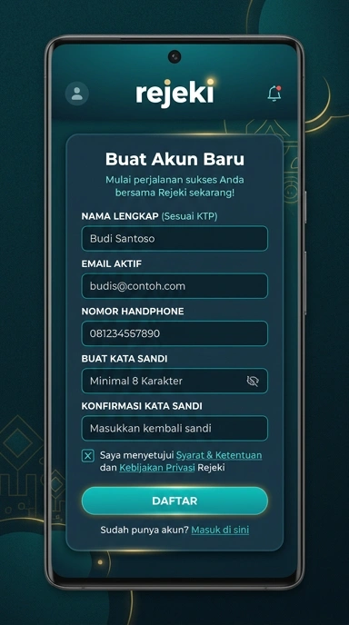 Cara Mudah Daftar Akun Rejeki untuk Pengguna Android