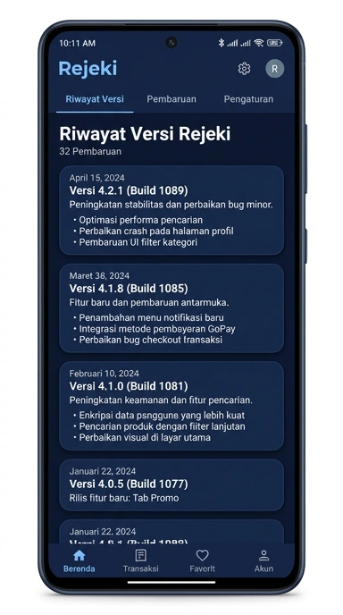 Riwayat Versi Aplikasi rejeki untuk Android